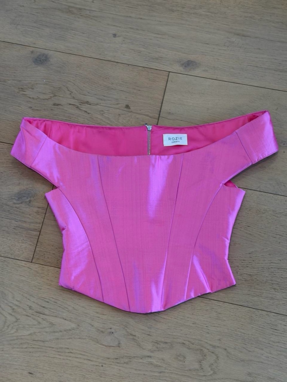 Rozie pink satin corset